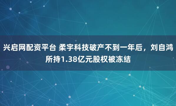 兴启网配资平台 柔宇科技破产不到一年后，刘自鸿所持1.38亿元股权被冻结